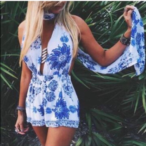 one way Dresses & Skirts - NWT One Way Multi Tie Boho Romper 💙✨🌟